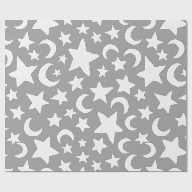 Papel De Regalo Crescent Moons and Stars (Superficie plana)