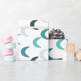 Papel De Regalo Crescentes de agate azul