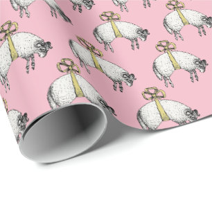 Papel De Regalo Crest Emblema de oveja carnero con banda heráldica
