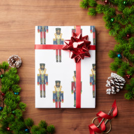 Papel De Regalo Crestón de Monograma de Oso Cascanueces de Cuadros