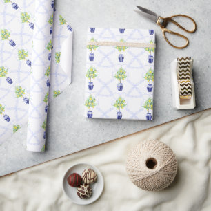 Papel De Regalo Crestón Monograma de Limonero en Acuarela