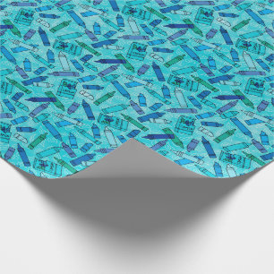 Papel De Regalo Creyones en sombras del azul