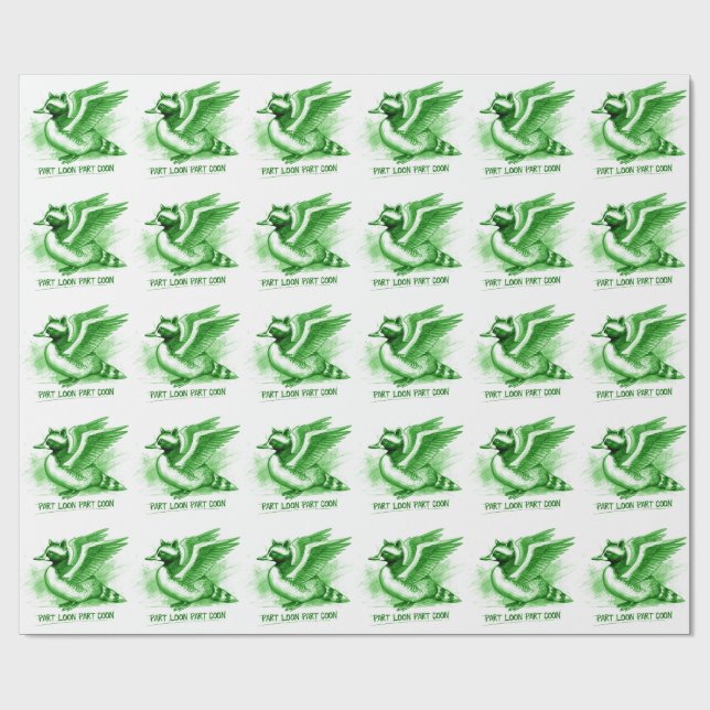 Papel De Regalo Criatura híbrida parte de somorgujo parte de mapac (Superficie plana)