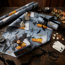 Papel De Regalo Criaturas Aterradoras de Halloween