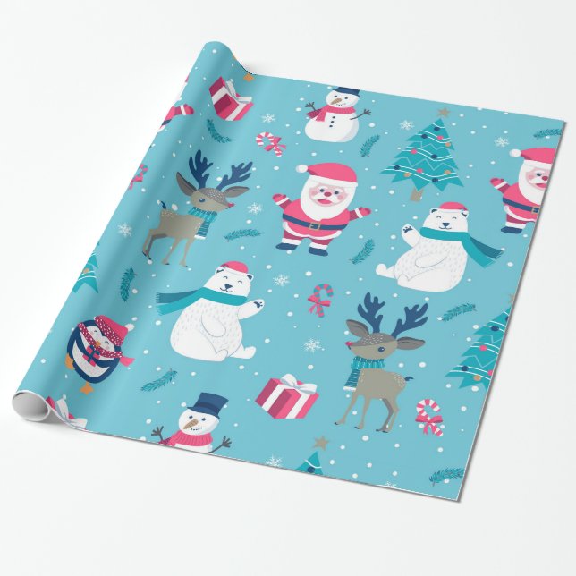 Papel De Regalo Criaturas de los Navidades cutáneos (Desenrollado)