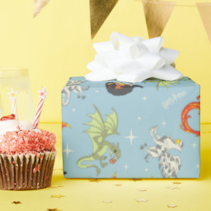 Papel De Regalo Criaturas Mágicas Patrón Vintage