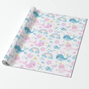 Papel De Regalo Criaturas Marinas Bebés