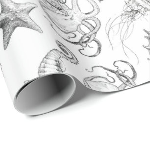 Papel De Regalo Criaturas náuticas del mar del tema del océano