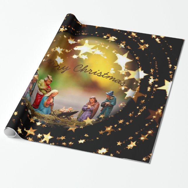 Papel De Regalo Crib Natividad Virgen María Jesús Navidades Estrel (Desenrollado)