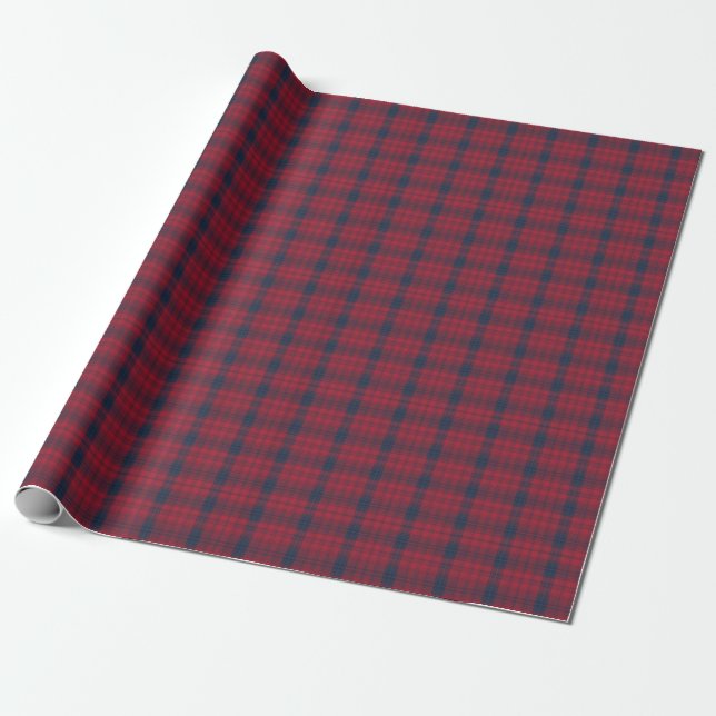 Papel De Regalo Crimson clásicos y regalo de la Marina Blue Tartan (Desenrollado)