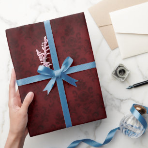 Papel De Regalo Crimson Nocturne Bloom Victorian
