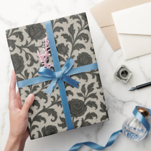 Papel De Regalo Crimson Nocturne Bloom Victorian