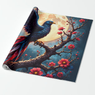 Papel De Regalo Crimsonwing bajo la luz de la luna – Ave de fantas