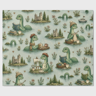 Papel De Regalo Criptídeos Acogedores Nessie Monstruo del Lago Nes