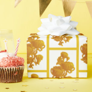 Papel De Regalo Crisantemo amarillo