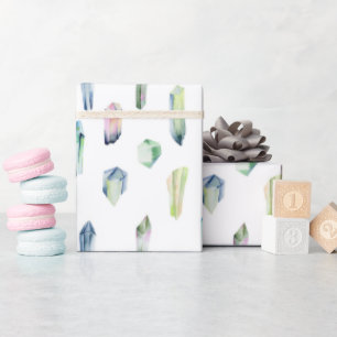 Papel De Regalo Cristales Azul Púrpura Verde