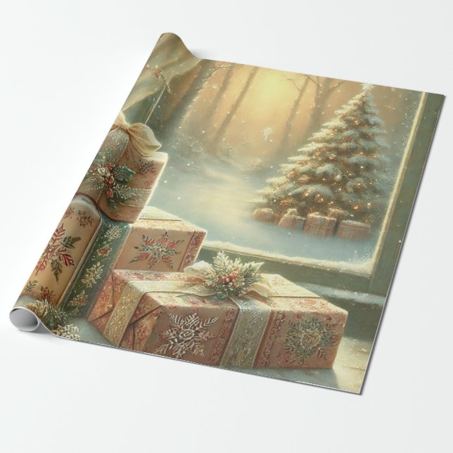 Papel De Regalo cristales blancos (Desenrollado)