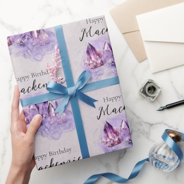 Papel De Regalo Cristales de acuarela púrpura antisemita (Regalar)