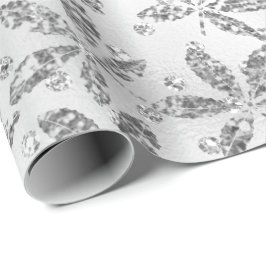 Papel De Regalo Cristales Gris plateados Relieve metalizado Hashis