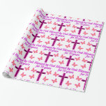 PAPEL DE REGALO CRISTIAN PINK 70TH BIRTHDAY CROSS DISEÑN<br><div class="desc">Este cristiano y alegre de 70 años adorará celebrar cumplir 70 años con este hermoso diseño de 70 años de cruz rosa y mariposa en Tees, bolsas de té, tazas, almohadas y regalos. Delibera a su espiritual y a su Dios amando a los 70 años con un regalo de cumpleaños...</div>