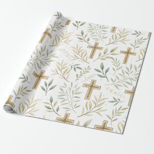 Papel de Regalo Cristiano Bendiciones y Ramas