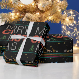 Papel De Regalo Cristiano de punto Feliz Navidad cristiana