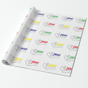 Papel de regalo cristiano Jesús amor vibrante