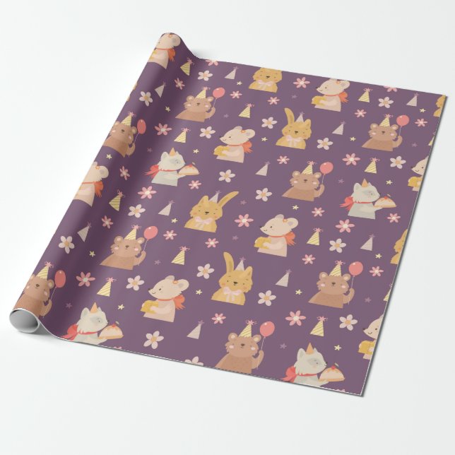 Papel De Regalo Critters de Fiesta cutto (Desenrollado)