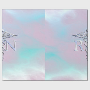 Papel De Regalo Cromado como RN Caduceus en estilo perla madre