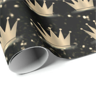 Papel De Regalo Crowne Purpurina Black Sparkly Gold Graduation Lux