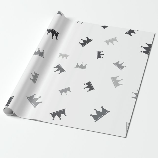 Papel De Regalo Crownes cruzados | Bodas de lujo (Desenrollado)