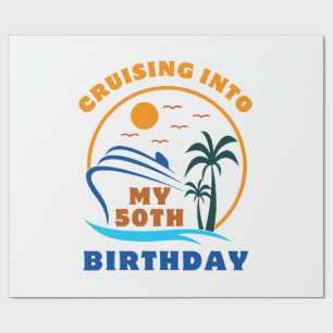 Papel De Regalo Crucero hacia mi cumpleaños número 50 en barco