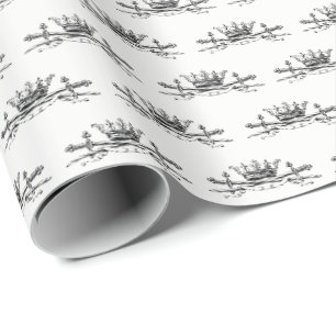 Papel De Regalo Cruz de Espadas Sables Emblema Cresta Corona Herál