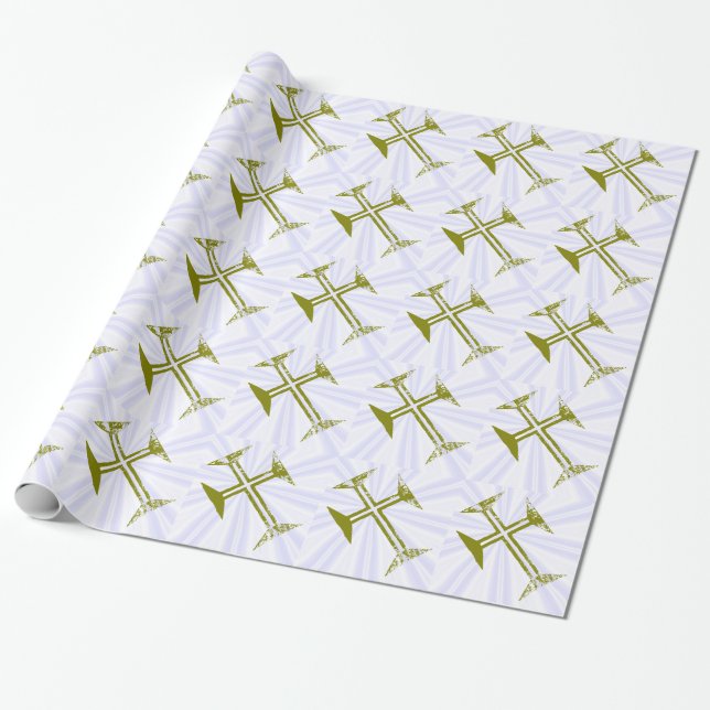 Papel De Regalo Cruz de oro destruida (Desenrollado)
