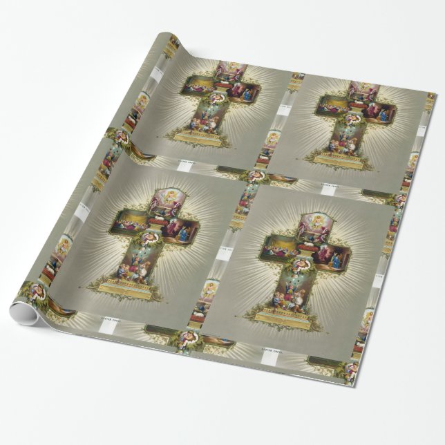 Papel De Regalo Cruz de Pascua (Desenrollado)