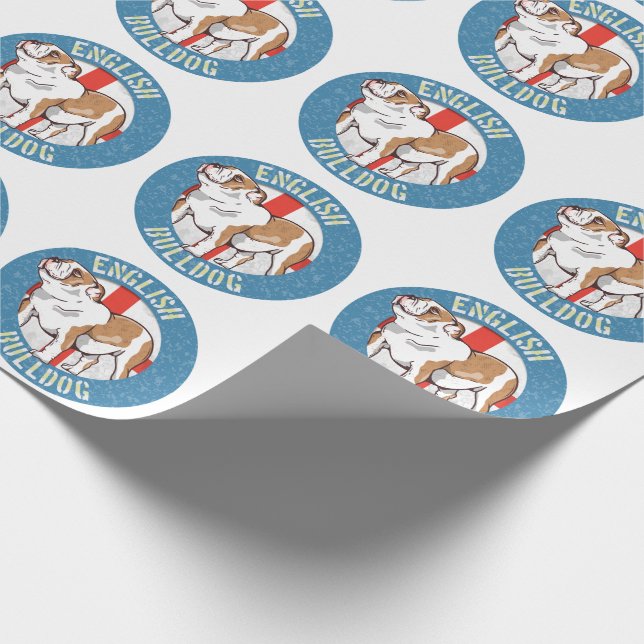 Papel De Regalo Cruz de San Jorge, Bulldog inglés (Esquina)