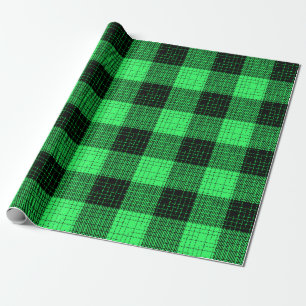 Papel De Regalo Cruz verde negra a cuadros Buffalo Check