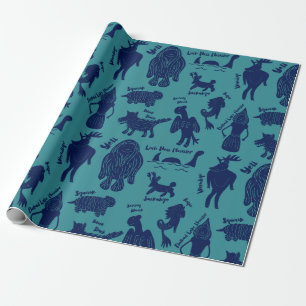 Papel De Regalo Cryptids Cryptozoology Guía de identificación Wrap