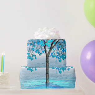 Papel De Regalo Crystal Blue Tree