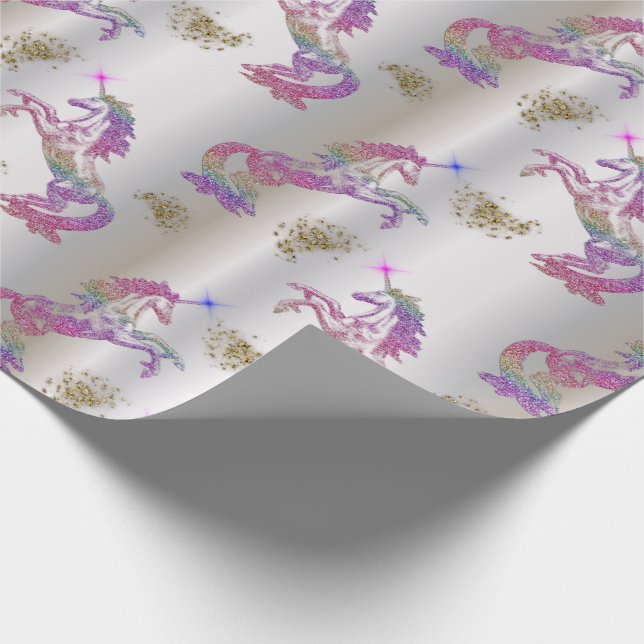 Papel De Regalo Crystal Rainbow Unicornior (Esquina)