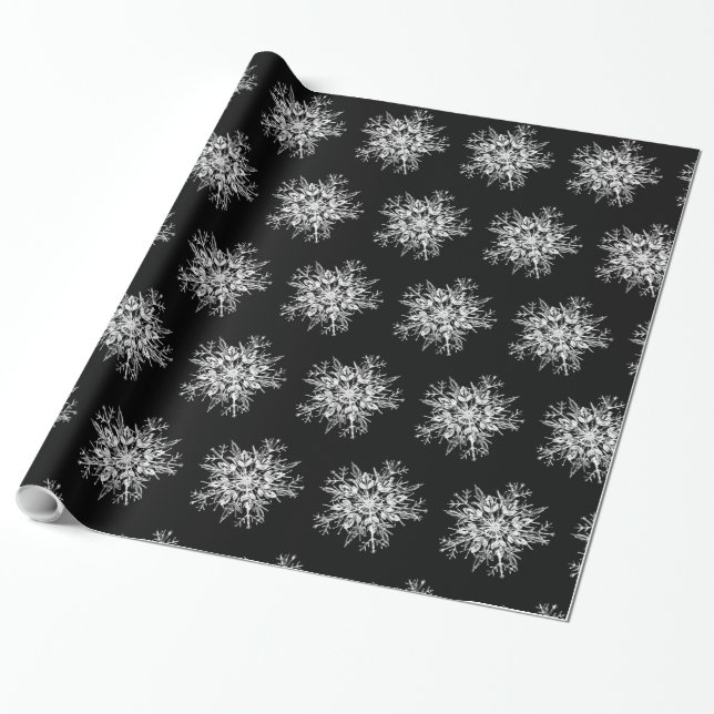 Papel De Regalo Crystal Snflakes (Desenrollado)