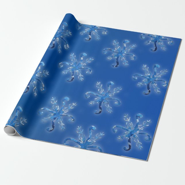 Papel De Regalo Crystal Snflakes (Desenrollado)