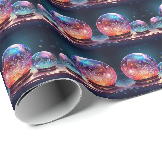 Papel De Regalo Crystal Snowballs Holiday Wrapping Paper (Esquina del rollo)