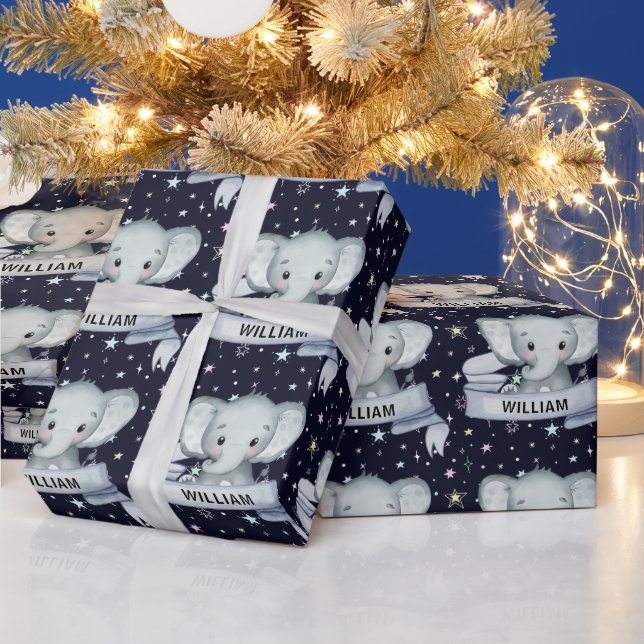 Papel De Regalo Cuaderno Niño Elefante Nombre Personalizado Estrel (Vacaciones)