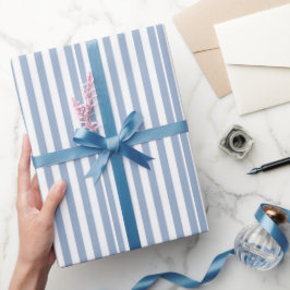Papel de Regalo Cuadrado a Rayas Azules y Blancas