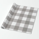 Papel De Regalo Cuadrado de Plaid Gris Rústico de Granja y Blanco<br><div class="desc">papel de envolver personalizado</div>