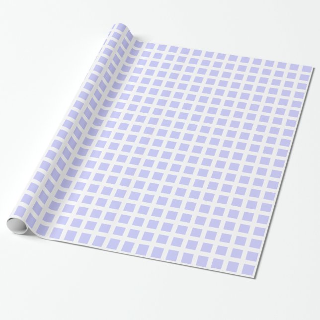 Papel De Regalo Cuadrados 02 - Azul polvo sobre blanco (Desenrollado)