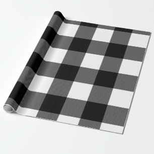 Papel De Regalo Cuadrados de cuadros negros y blancos de Búfalo