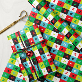 Papel De Regalo Cuadrados de mora y brillante de una patronal colo