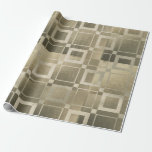Papel De Regalo Cuadrados de oro silenciados Fiesta de vidrio geom<br><div class="desc">papel envolvente</div>